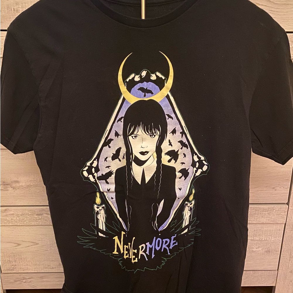 Men’s Wednesday Nevermore Portrait Graphic Black Tee